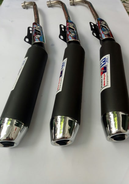 Pô hơi rider móc sẵn lắp xe máy Wave.