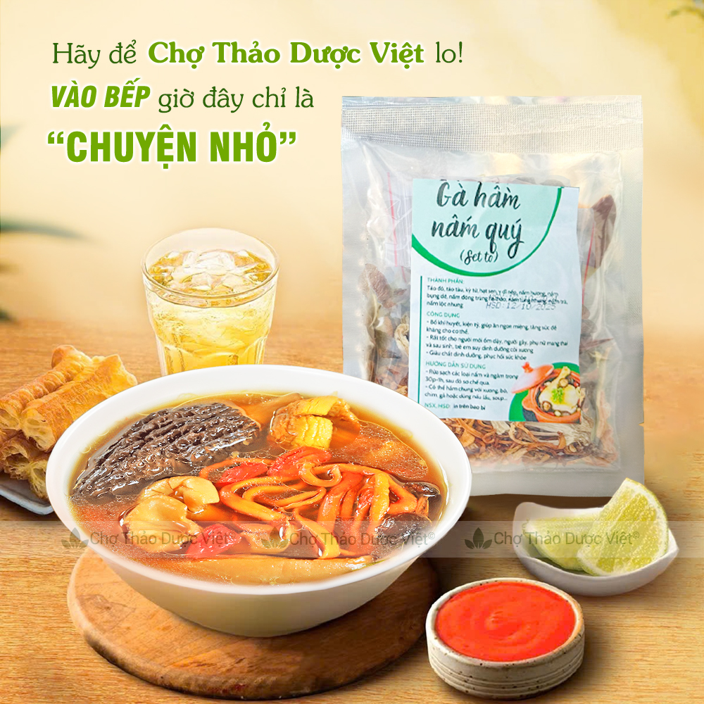 Set gà hầm nấm quý to (Súp gà nấm, lẩu nấm thơm ngon bổ dưỡng) - Chợ Thảo Dược Việt