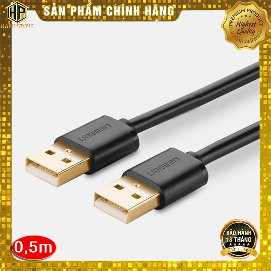 Cáp usb 2.0 hai đầu đực uggreen 10308 dài 0,5m - hapustore
