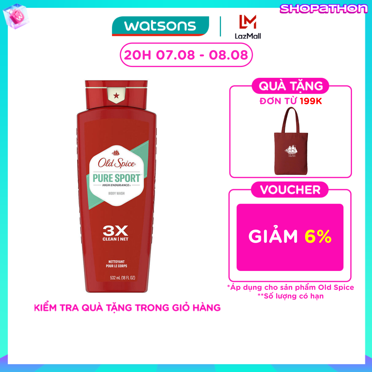 Sữa Tắm Old Spice Pure Sport High Endurance 532ml