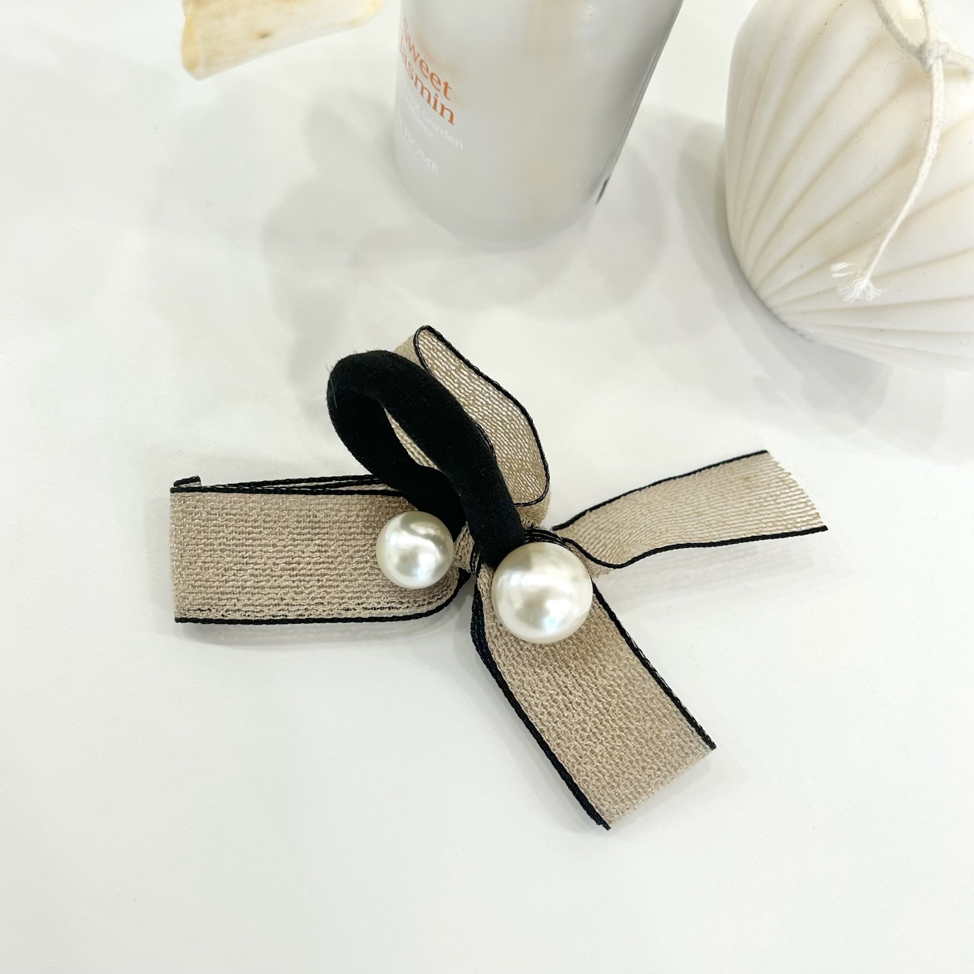 Cột tóc nơ đính hạt đơn giản nữ tính Modleaf Glory tie Hàn Quốc