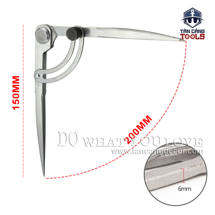 Compa Cơ Khí Vạch Dấu Thép 150 mm