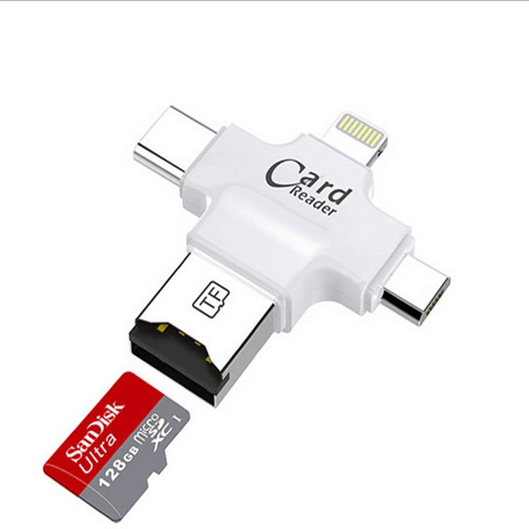 Đầu đọc thẻ 4 in 1 OTG, USB, TYPE - C, IOS cao cấp