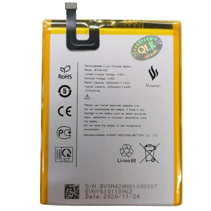 Pin vsmart joy 2 plus/ bvsm - 420 zin phụ kiện