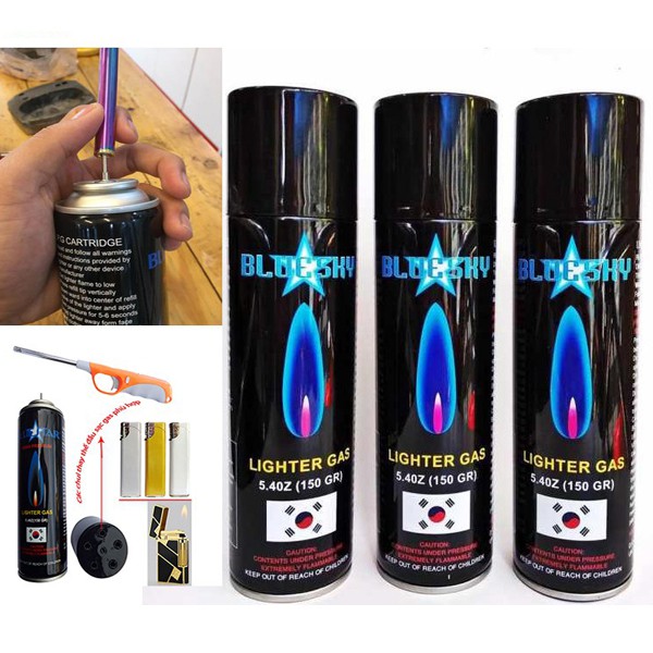 Bình Bơm Cho Hộp Quẹt, Bật Lửa Blue Sky Hàn Quốc Kèm 5 Đầu Bơm