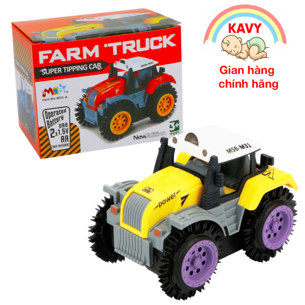 Đồ chơi cho bé xe tải nông trại  chạy pin, chạy khỏe, bền và đẹp (màu vàng)- KAVY