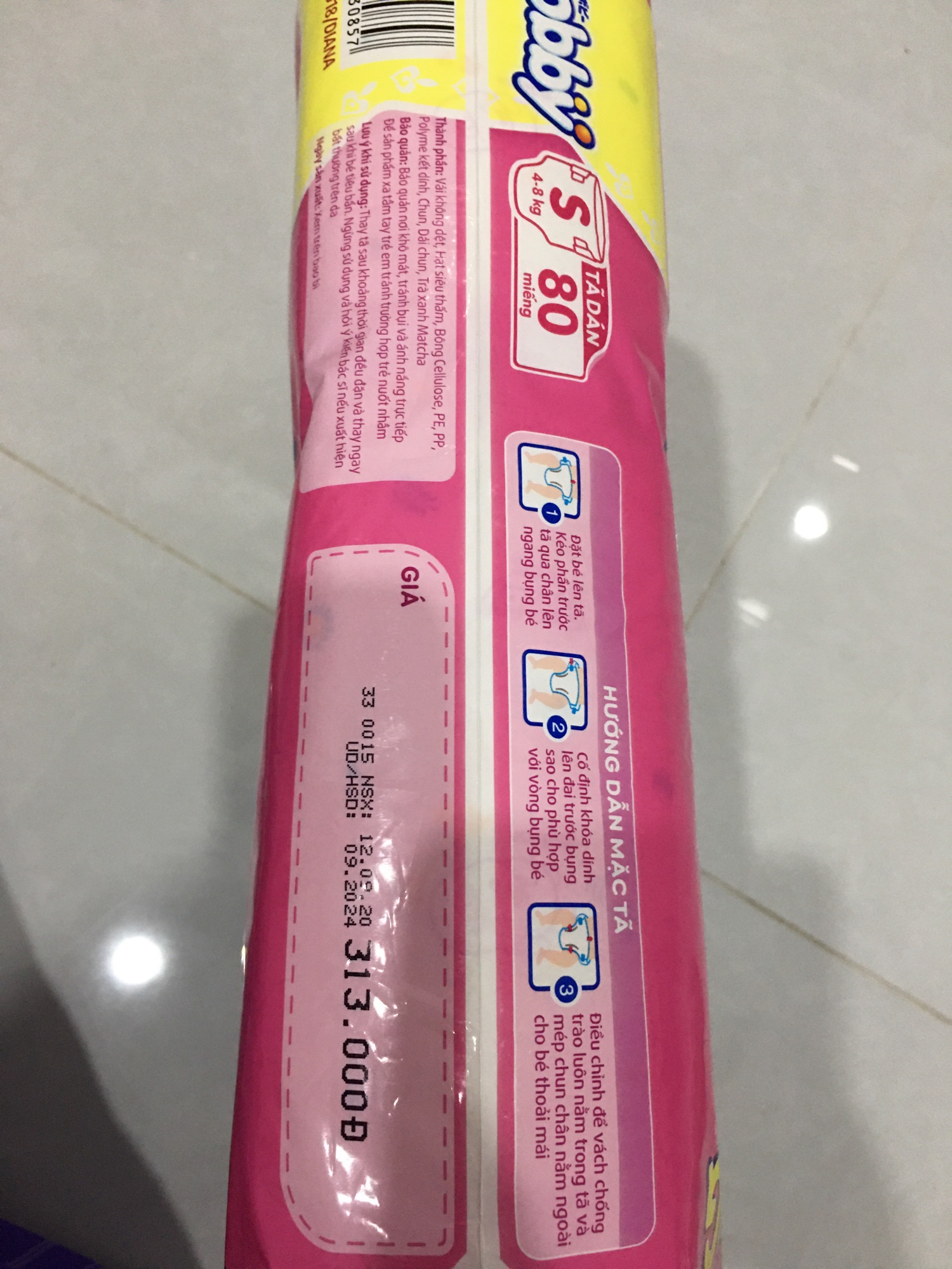 Tả dán bobby size S80 miếng