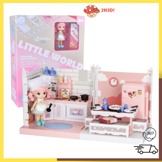 Ngôi nhà búp bê, Mô hình thế giới nhà bếp của bé (Little world) xinh xắn, dễ thương thumbnail