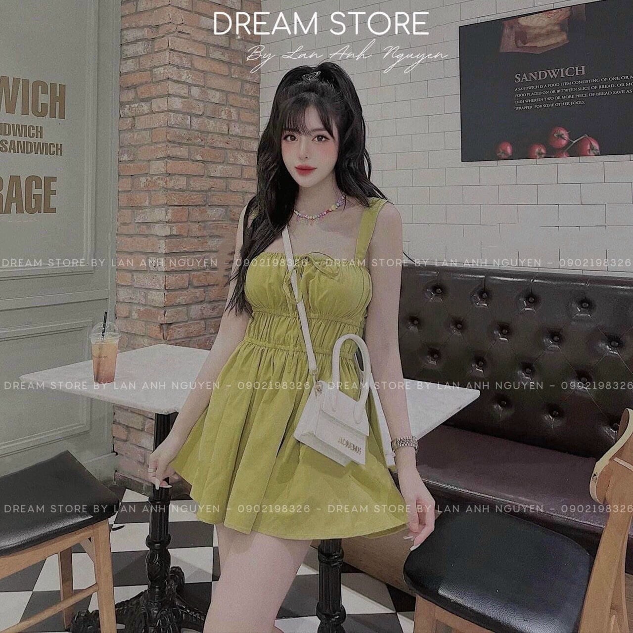 [FREESHIP MAX + HOÀN TIỀN MAX 15%] Đầm Xòe 2 Dây Chun Eo Dễ Thương