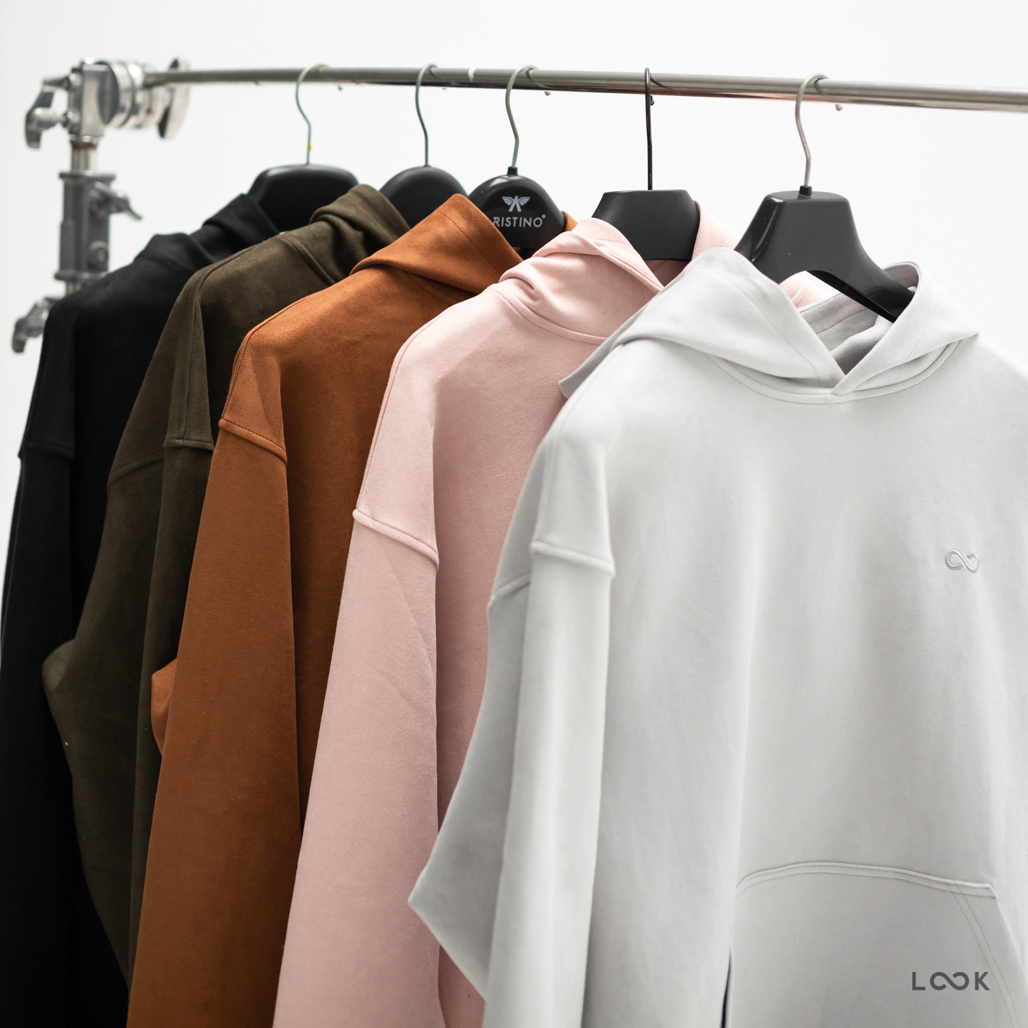 Áo hoodie basic da lộn LOOK SUEDUE HOODIE
