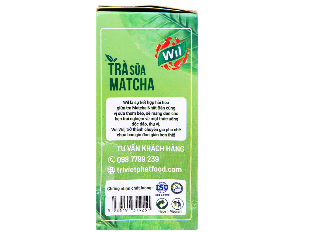 TRÀ SỮA MATCHA WIL HỘP 10 GÓI