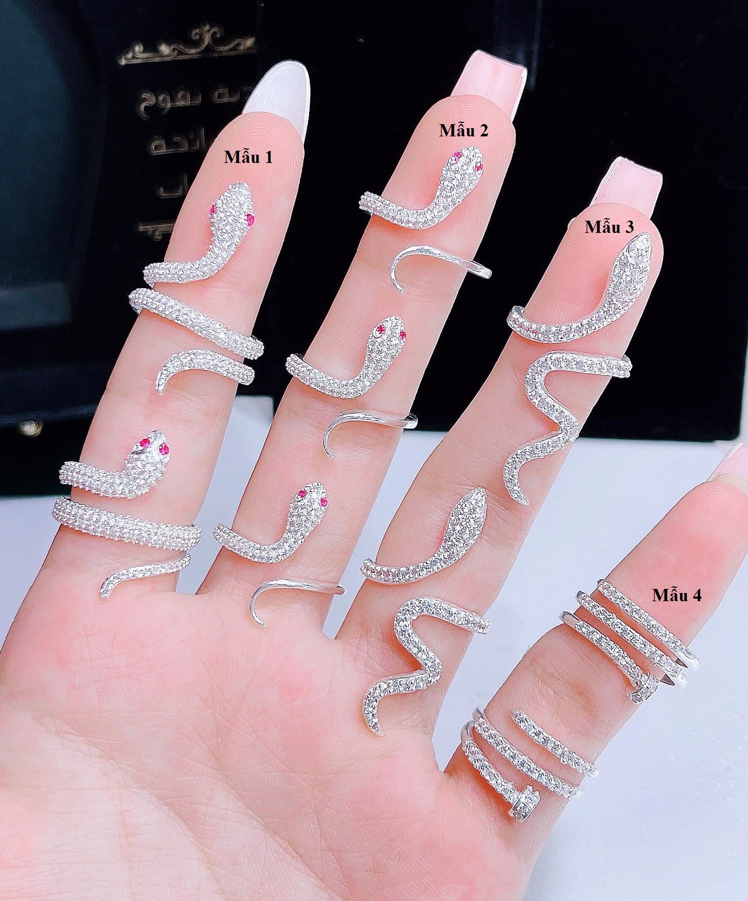 Nhẫn rắn bạc ta mẫu mới nam nữ đều đeo được