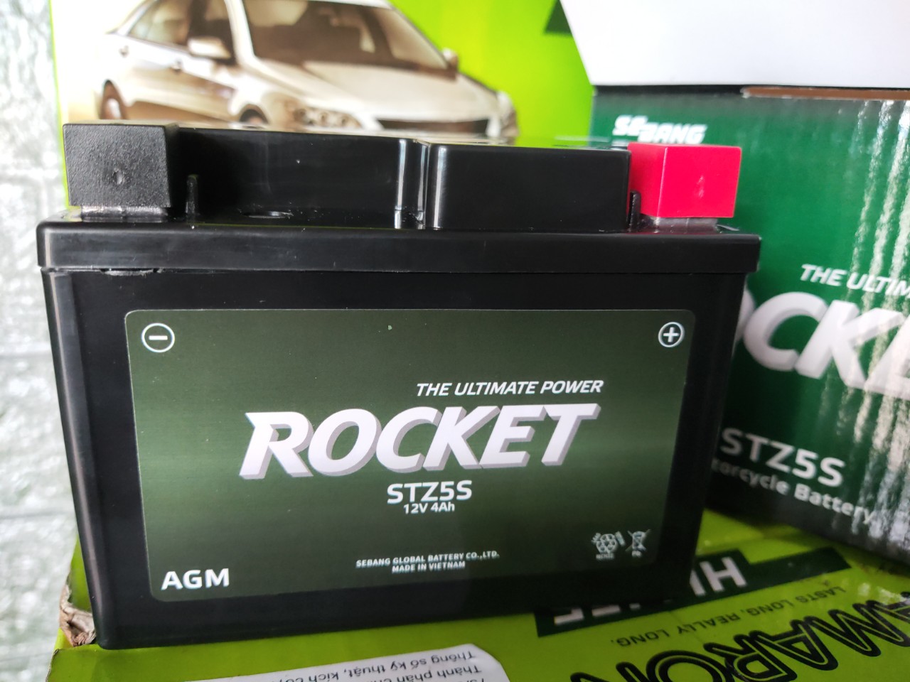 BÌNH ẮC QUY KHÔ ROCKET STZ5S 12V-4AH