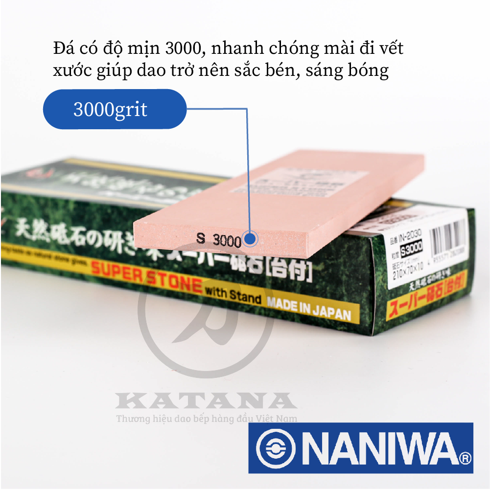 Đá mài tinh Naniwa Nhật Bản #3000 SUPER S 3000 (210x70x10)