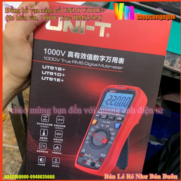 Đồng hồ vạn năng số UNI-T UT61E+ (đo biến tần, 1000V True RMS,20A)