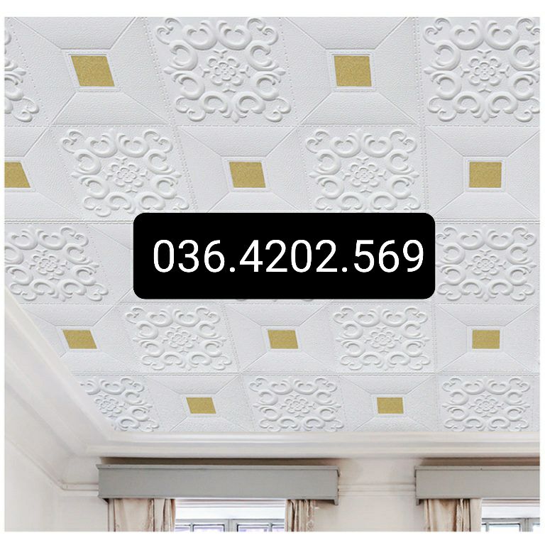 combo 10 tấm xốp dán tường giả da hoa vă  cổ điển