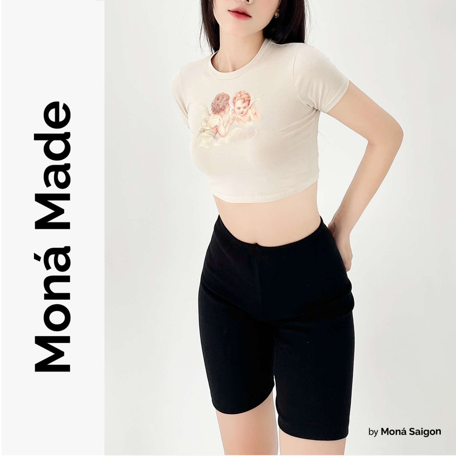 [VOUCHER 12%/149K] Áo croptop thun MONÁ - ANGEL