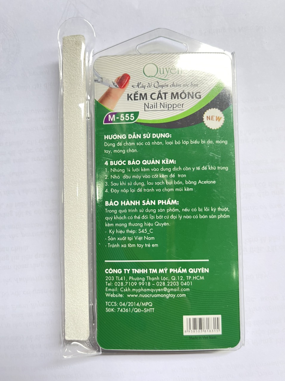 ( hàng cty ) Kềm Cắt Móng Quyên M555, tặng dũa