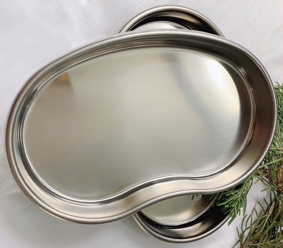 Khay inox đựng dụng cụ nail (khay trung)