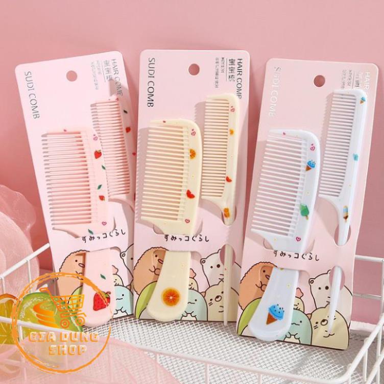 Set 2 Lược Chải Tóc Họa Tiết Dễ Thương