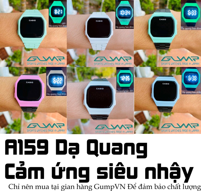 Đồng hồ nữ Casio A168 Mặt 38mm,Có dạ quang ban đêm,Nhiều mẫu,Dây thép không ghỉ,màn hình điện tử cảm ứng,Unisex,Bản đẹp cá tính siêu xinh nam nữ có thể đeo-GumpVN