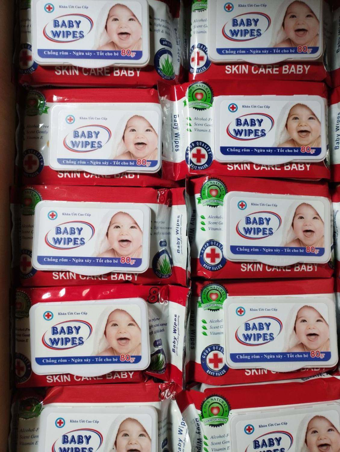 Combo 5 khăn ướt baby wipes 80g