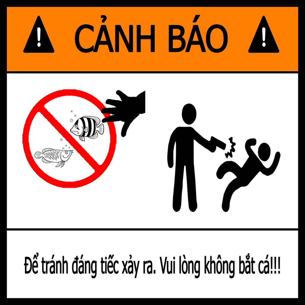 Decal Cảnh Báo Vui Nhộn Dán Hồ Cá