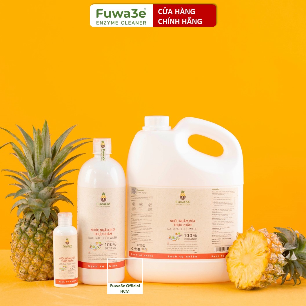 Nước ngâm rửa rau củ quả FUWA3E enzyme sinh học từ dứa 3.8L- làm sạch thực phẩm