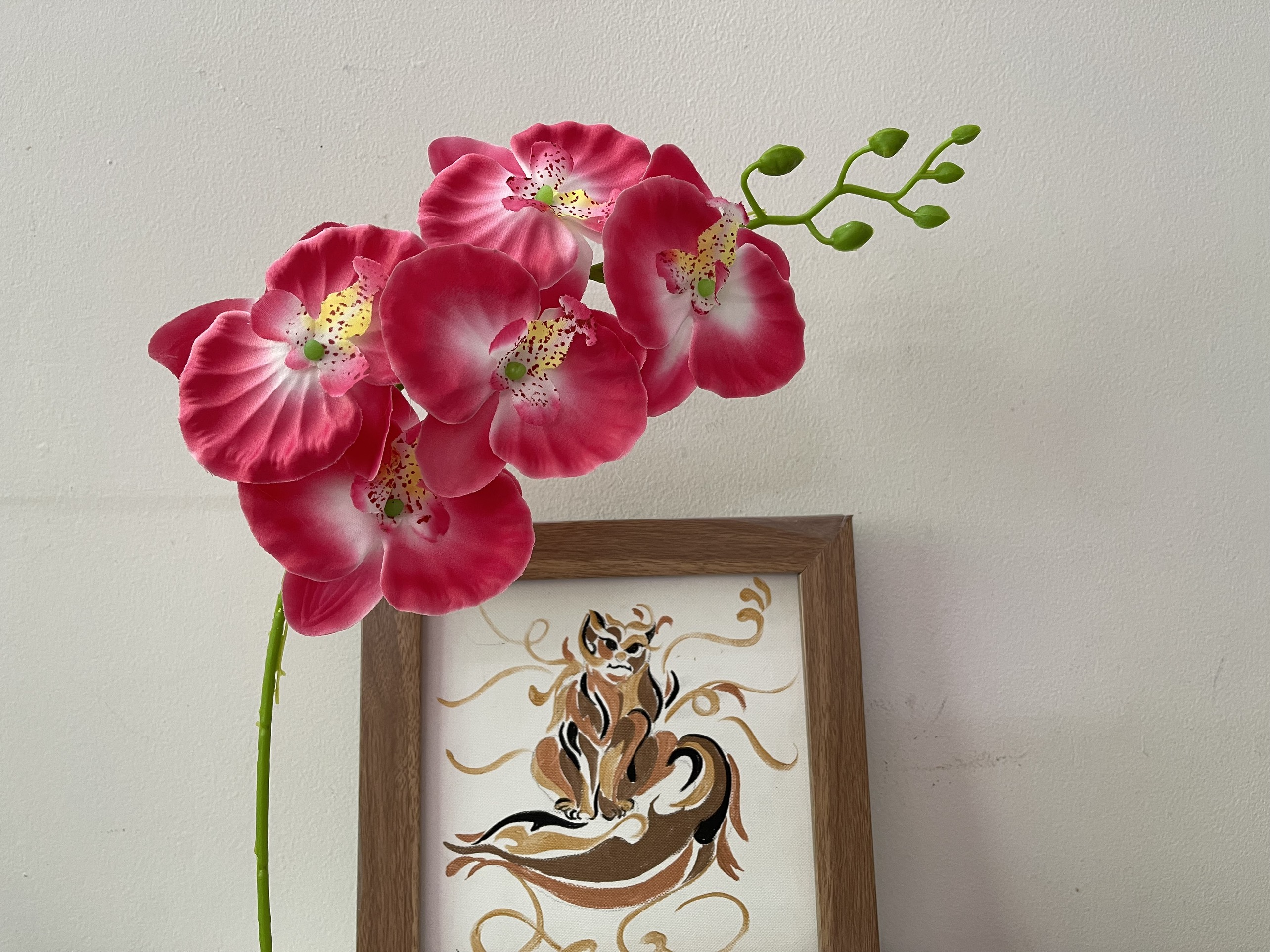 Hoa giả, hoa vải lụa - CÀNH LAN HỒ ĐIỆP trang trí decor...