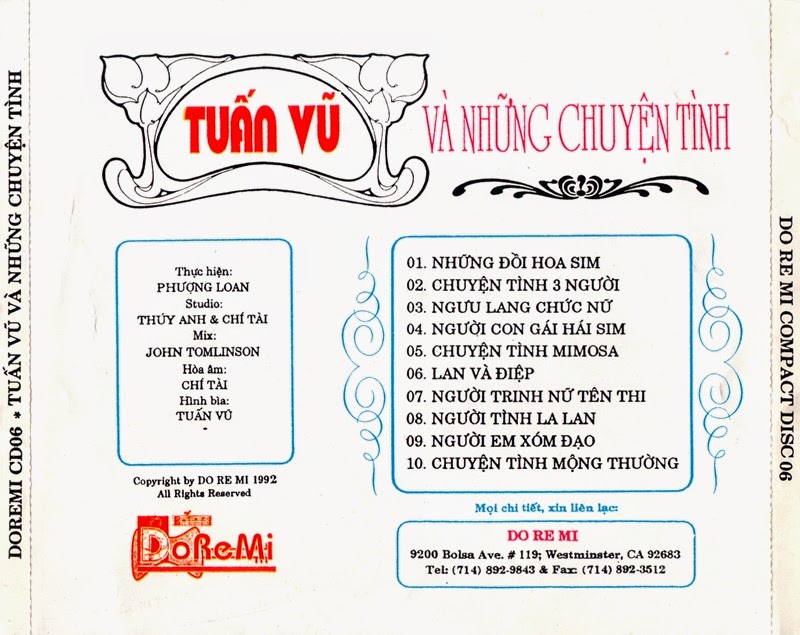 Doremi CD006 - Tuấn Vũ Và Những Chuyện Tình