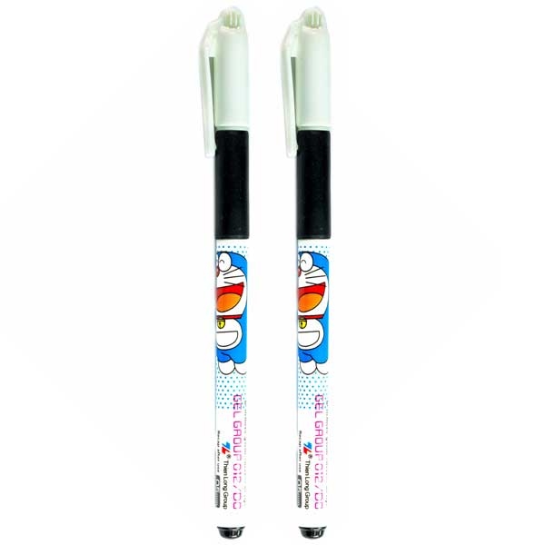 Vỉ 2 bút gel thiên long doraemon gel-012/do - mực đen