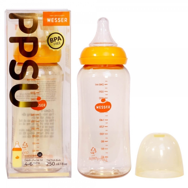 Bình sữa cổ hẹp Wesser 250ml
