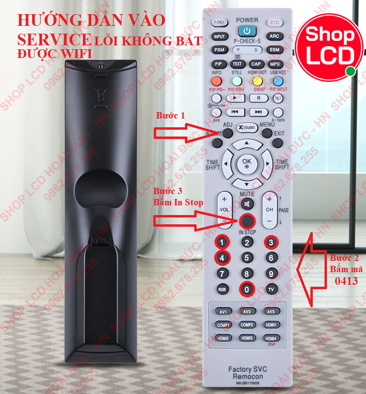 Điều khiển mở mã service LG (điều khiển mở mã cho TiVI LG từ 32 đến 85 inch)