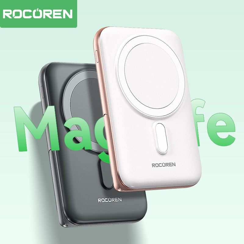 Rocoren Wireless Power Bank 10000mAh For iPhone 15 14 13 Pro