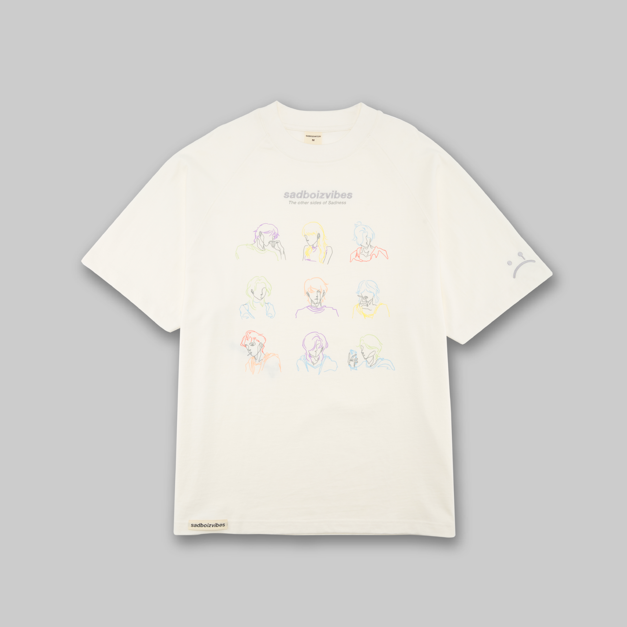 Áo thun Sadboiz Sadboizvibes Toss Tee màu trắng, vải cotton co dãn tốt, có logo tem sadboiz, hình in bền và không dính Thời trang Unisex HCM AL158