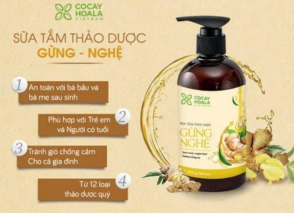 Combo dầu gội hà thủ ô và sữa tắm gừng nghệ