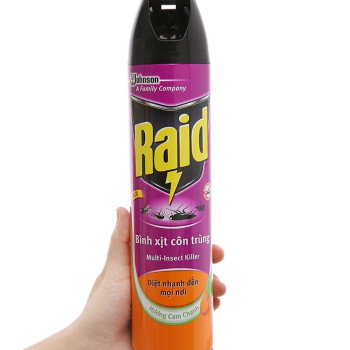Bình xịt muỗi Raid hương cam chanh 600ml