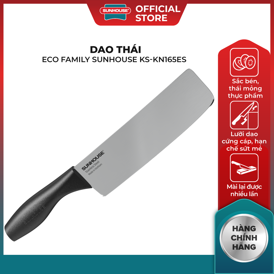 BÁO GIÁ Dao Làm Bếp Đa Năng Eco Family Sunhouse Ks-kn165ek | Shopee Lazada Sendo Tiki mới nhất 44 Dao chặt Eco Family Sunhouse KS-KN190EC