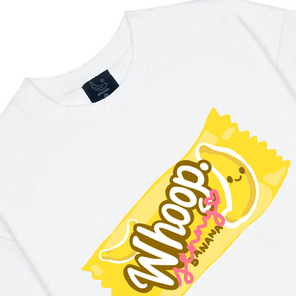 LUCKÁo Thun WHOOP. Limited Kẹo Chuối - Trắng