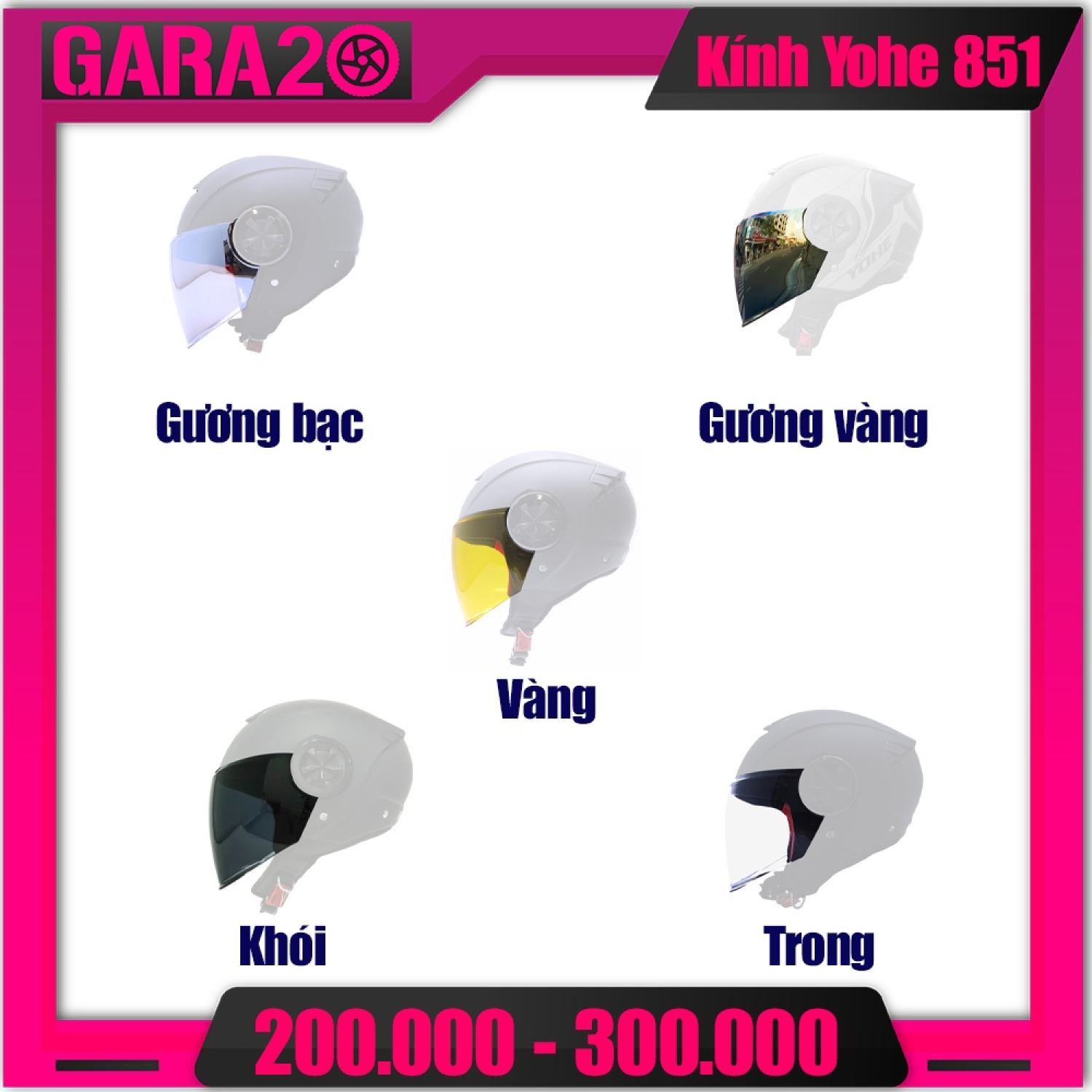 KÍNH MŨ YOHE 851 (KHÔNG BAO GỒM MŨ BẢO HIỂM)