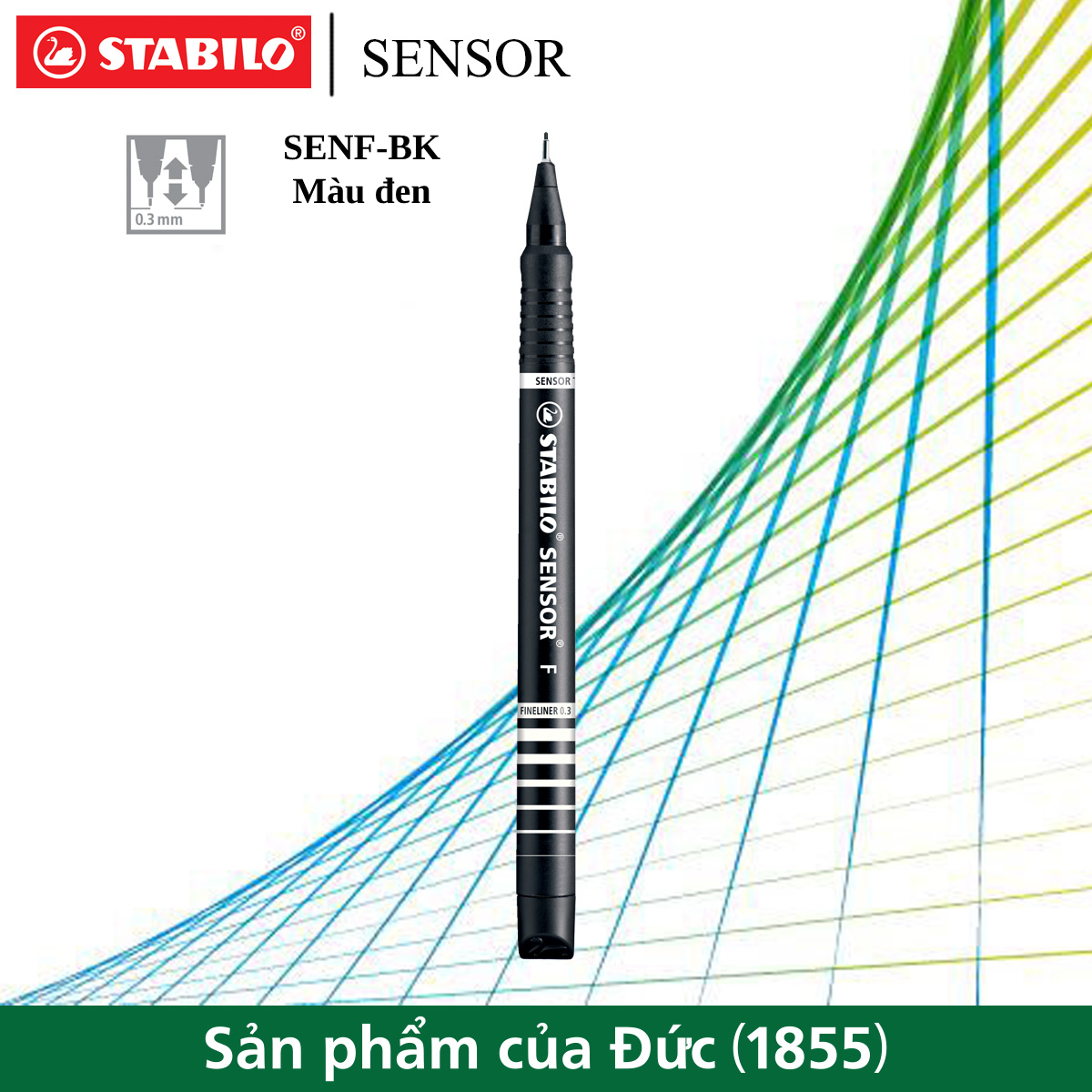 Bút kỹ thuật STABILO Sensor 0.3mm SENF (Xanh, Đen, Đỏ, Xanh lá, Hồng, Tím, Xanh nhạt, Xanh lá nhạt)