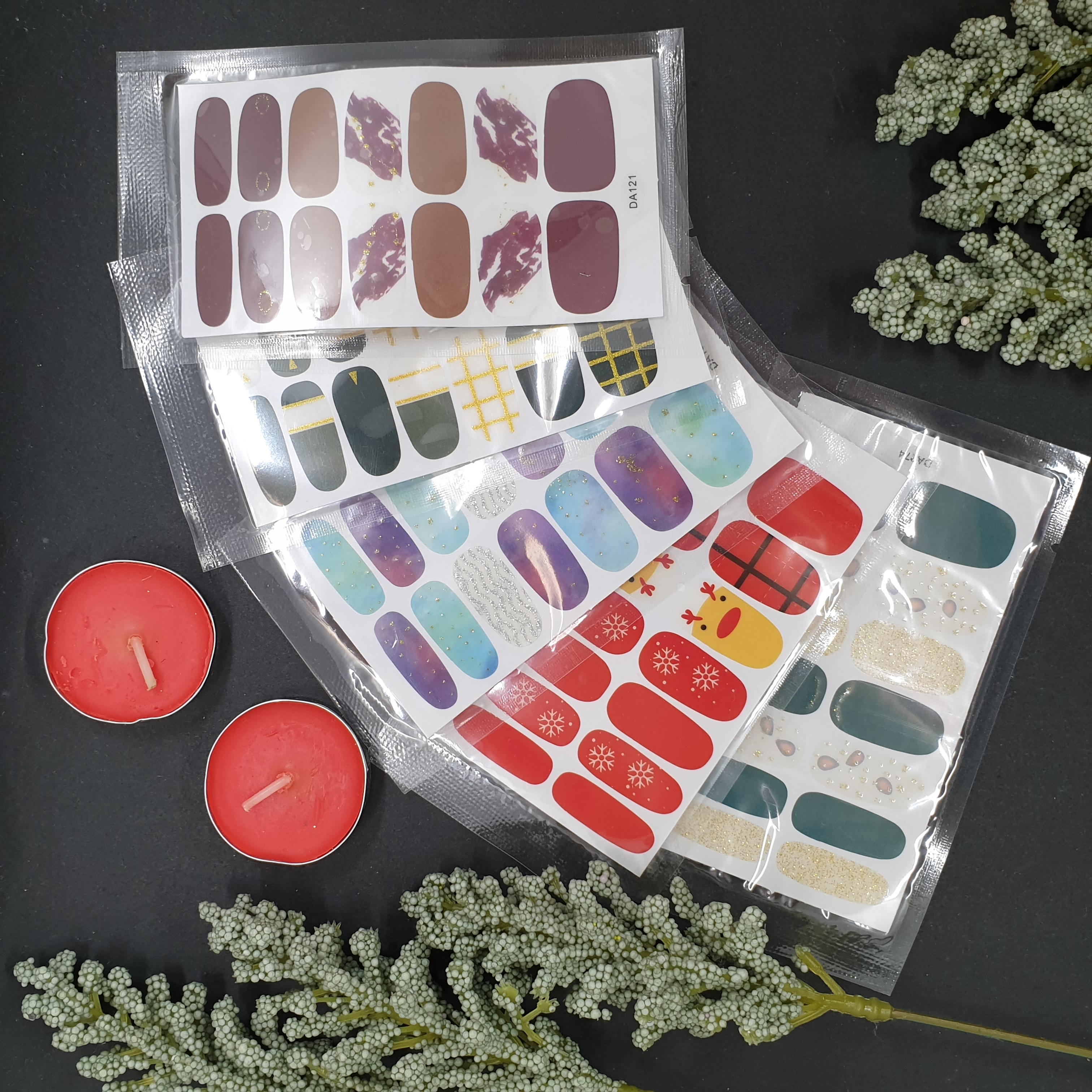 Set 14 Nhãn Dán Móng, Sticker Dán Móng Nghệ Thuật mẫu mới 💖💖💖