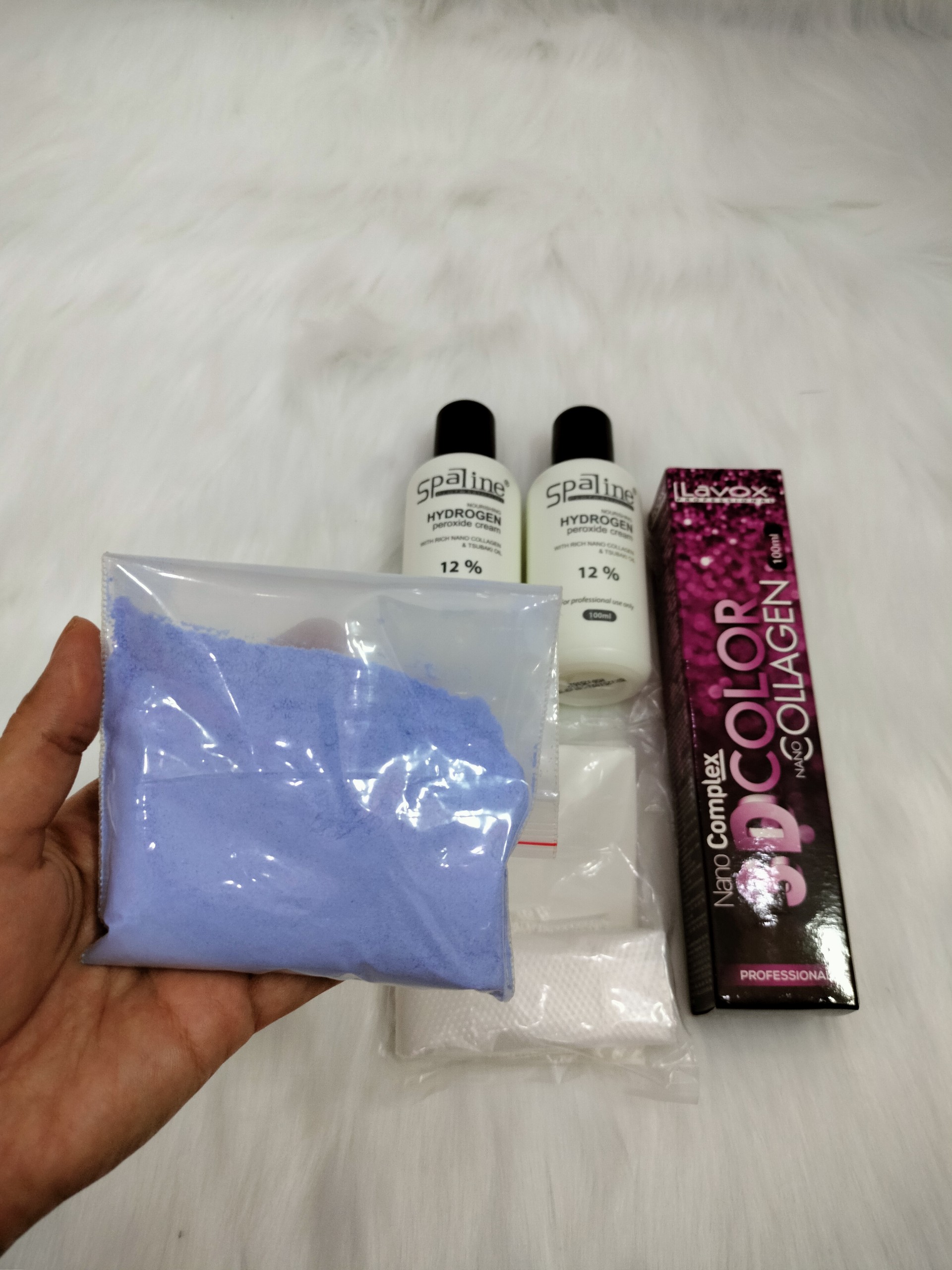 Combo nhuộm Lavox, 2 oxy, bao tay, bột tẩy, HDSD