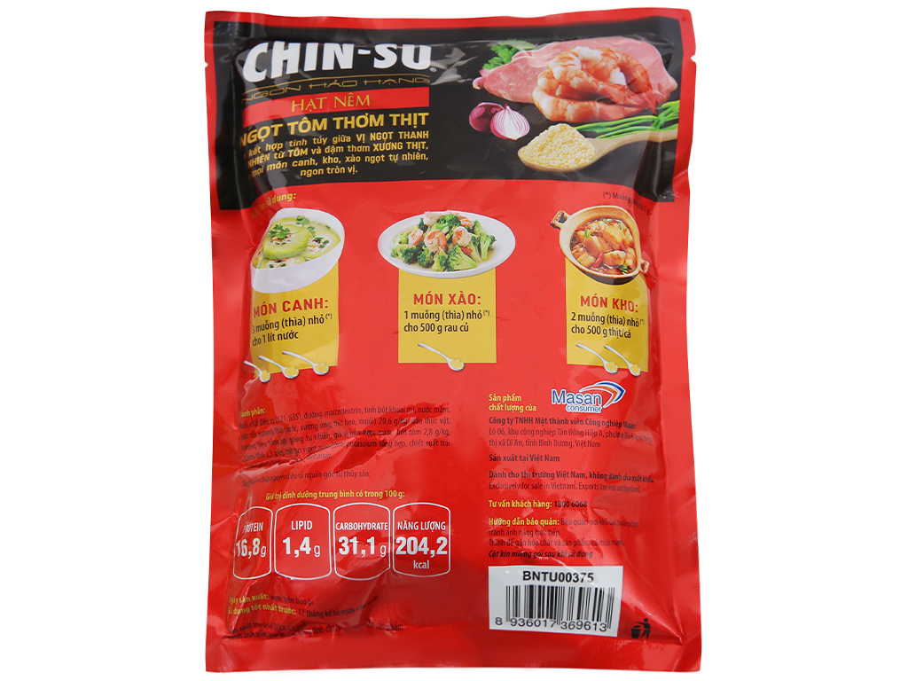 Hạt Nêm Chinsu Ngọt Tôm Thơm Thịt Túi 500g/ 1.8kg