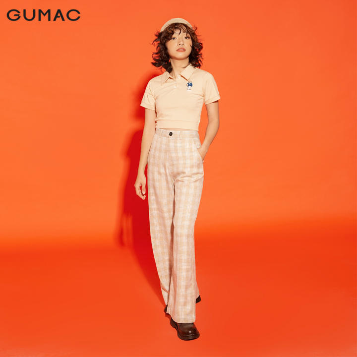 Quần tây nữ GUMAC thiết kế caro ống suông QA12150 – Gumac >>> top1shop >>> lazada.vn