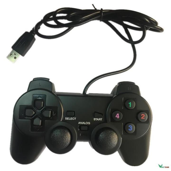 (Hàng xịn) Tay cầm chơi game PS2, PS3, PS4 có dây chế độ rung, dây kết nối USB cho PC...