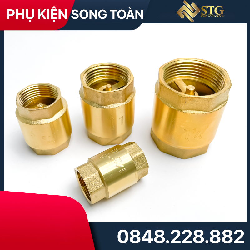 1-Way Valve & Spring Flow Stop Valve - Brass - Standard Threaded