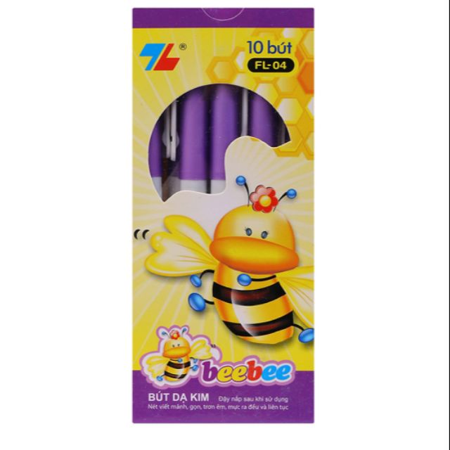 HOT - Hộp 10 Bút Lông Kim Thiên Long FL04 Beebee Tím