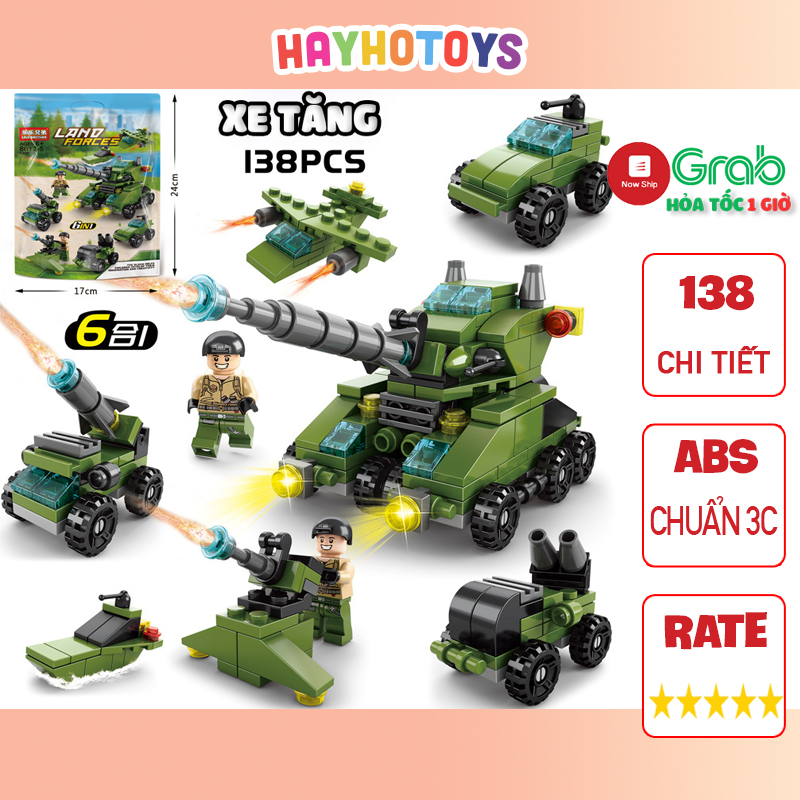 Bộ đồ chơi lắp ráp, đồ chơi lego xe tăng, lego xe quân sự