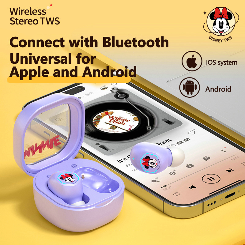 Disney LF220 tai nghe bleutooth Tai Nghe Nhét Tai Không Dây Thật Tai Nghe Bluetooth 5.2 Có Micrô ENC Tai Nghe Chống Nước Thể Thao HiFi Khử Tiếng Ồn